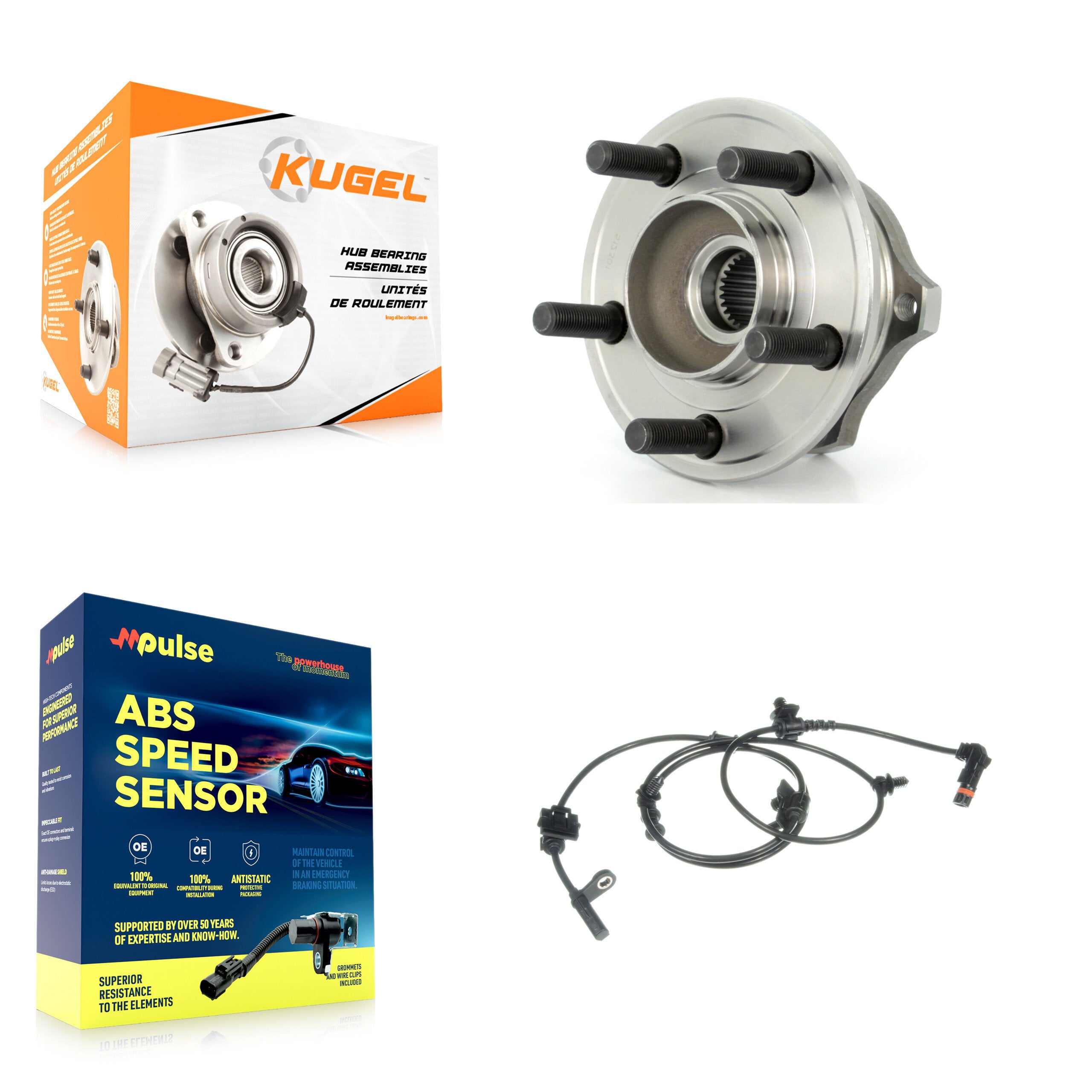 Rear Wheel Hub Bearing ABS Sensor Kit For Chrysler 300 Dodge Charger Magnum with Harness K7S-100722