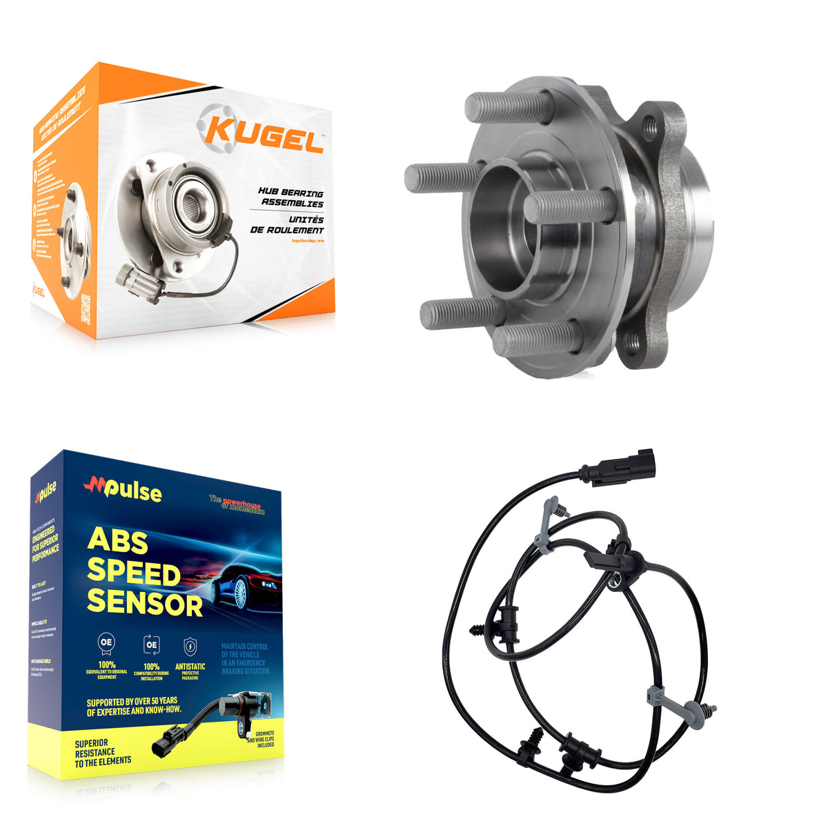 Rear Wheel Hub Bearing Sensor Kit For 2015 Ford Edge AWD with 3.5L/2.0L/2.7L 4-Wheel ABS K7S-100748