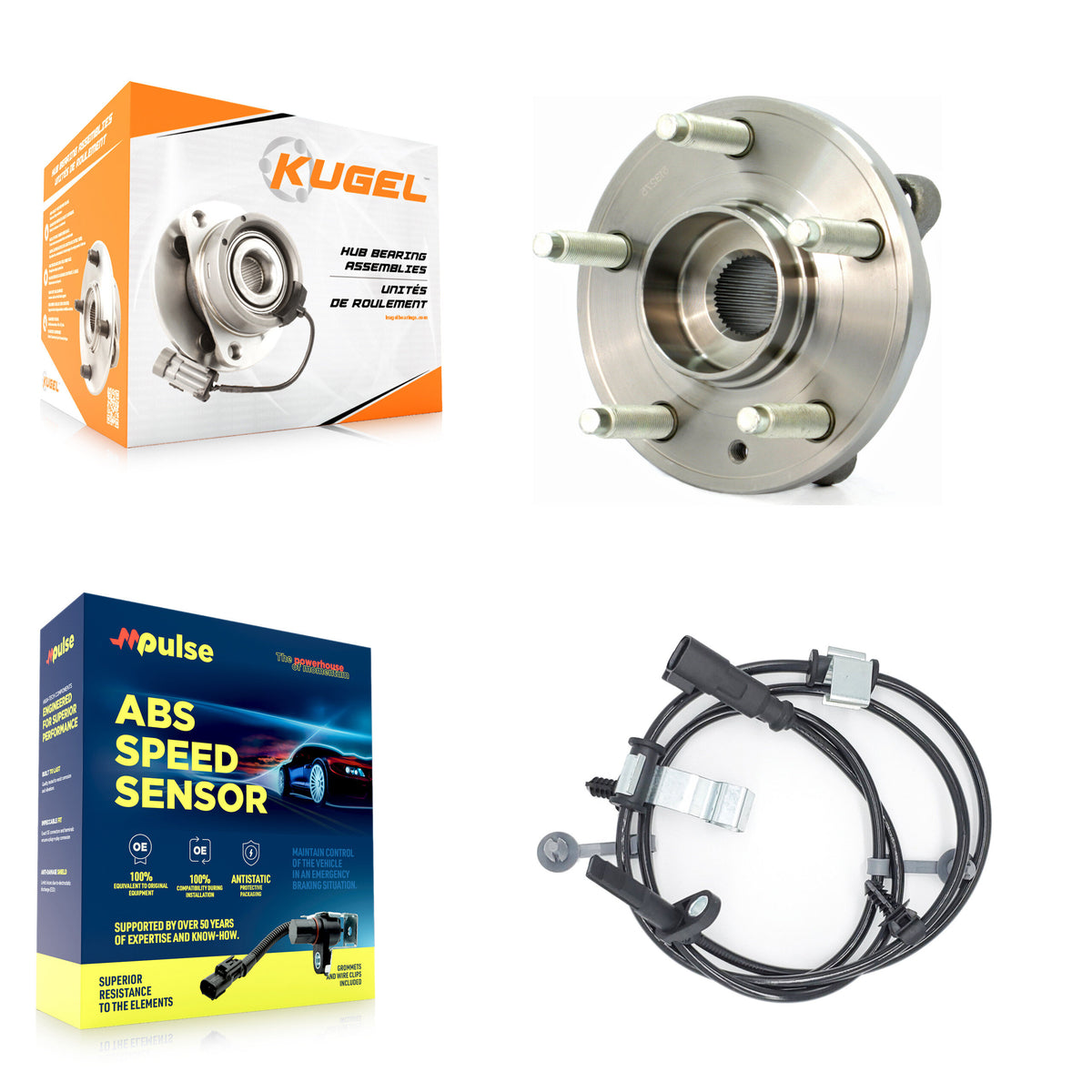 Rear Wheel Hub Bearing & Sensor Kit For Ford Edge Lincoln MKX To 12/13/2010 with Harness K7S-100749