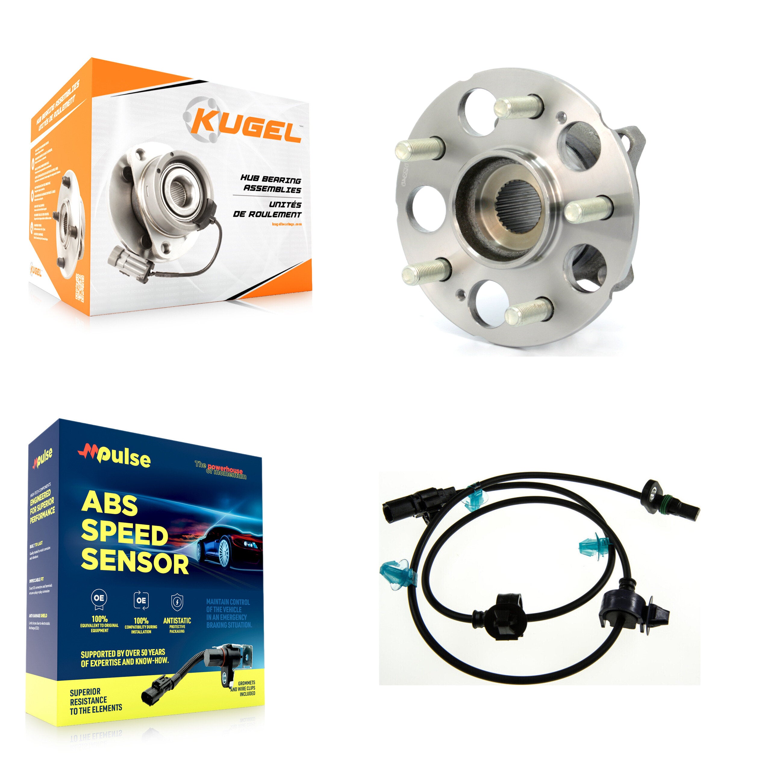 Rear Wheel Hub Bearing & Sensor Kit For Acura RDX Base with 2.3L 4-Wheel ABS Harness K7S-100876