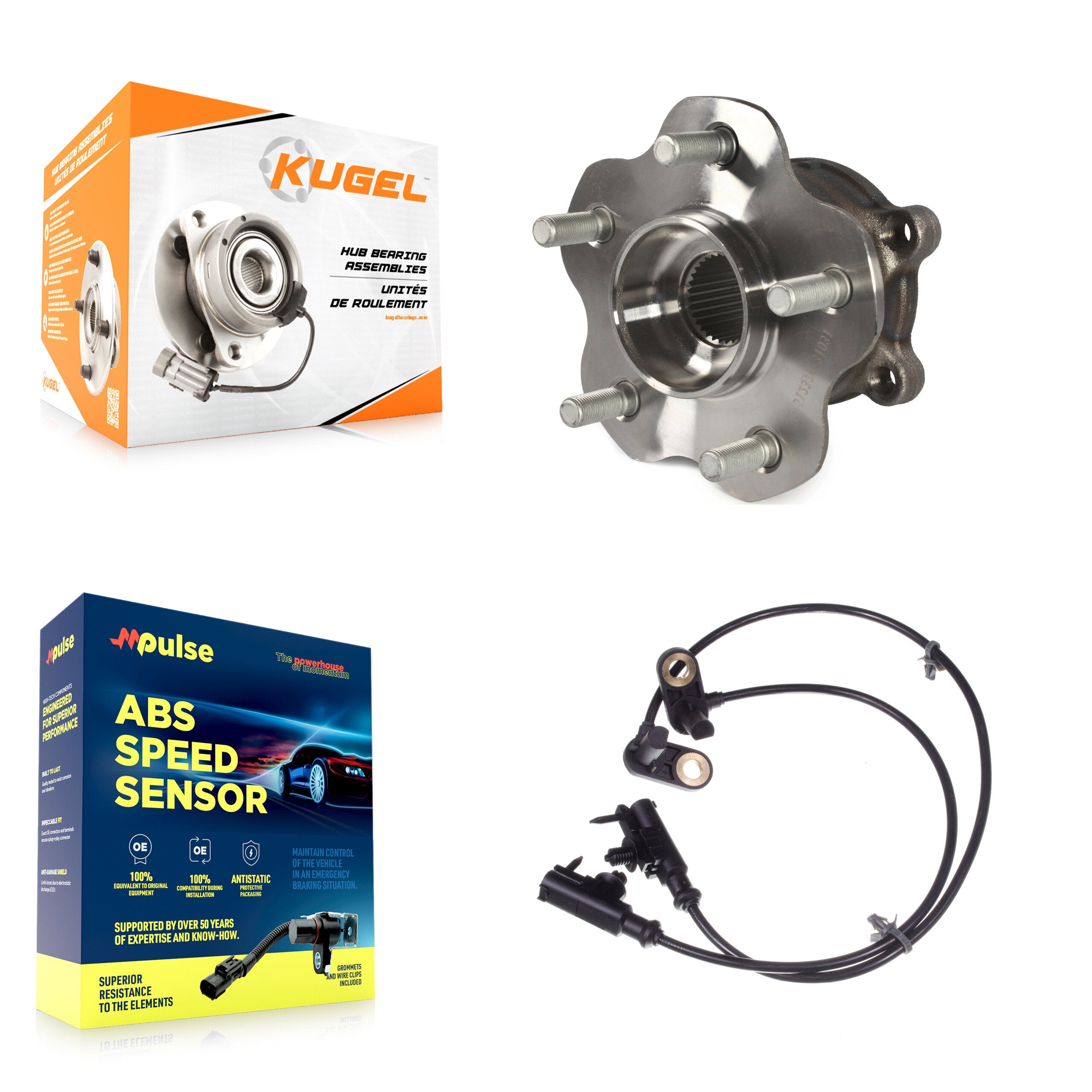 Rear Wheel Hub Bearing And ABS Sensor Kit For 2010 INFINITI G37 Sedan with Harness K7S-100882