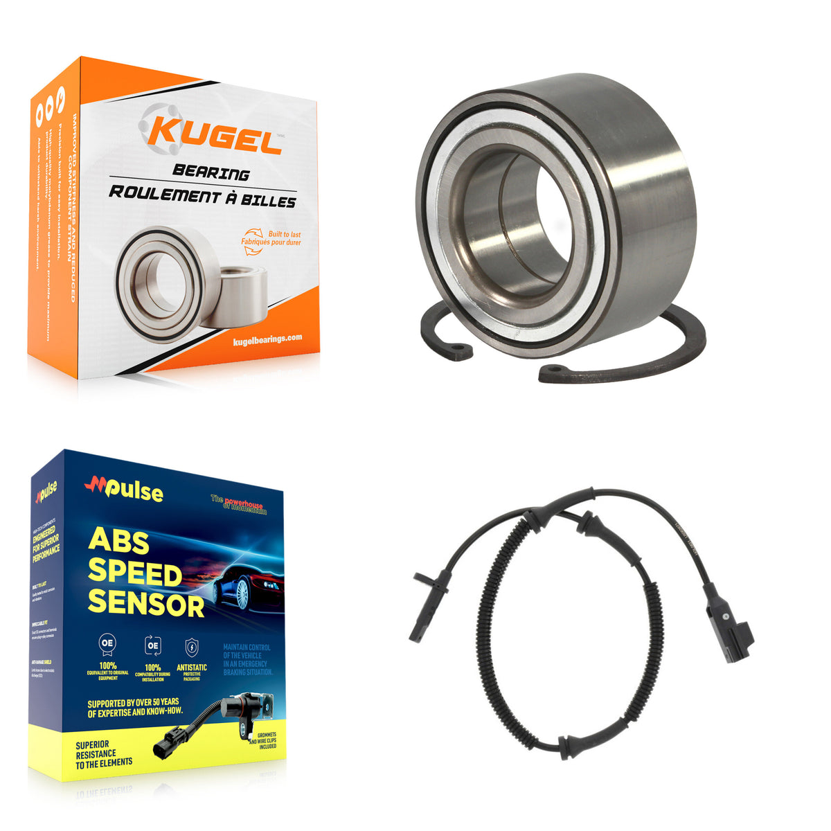 Rear Wheel Bearing Sensor Kit For 15-17 Land Rover Discovery Sport 2.0L with 4-Wheel ABS K7S-101484