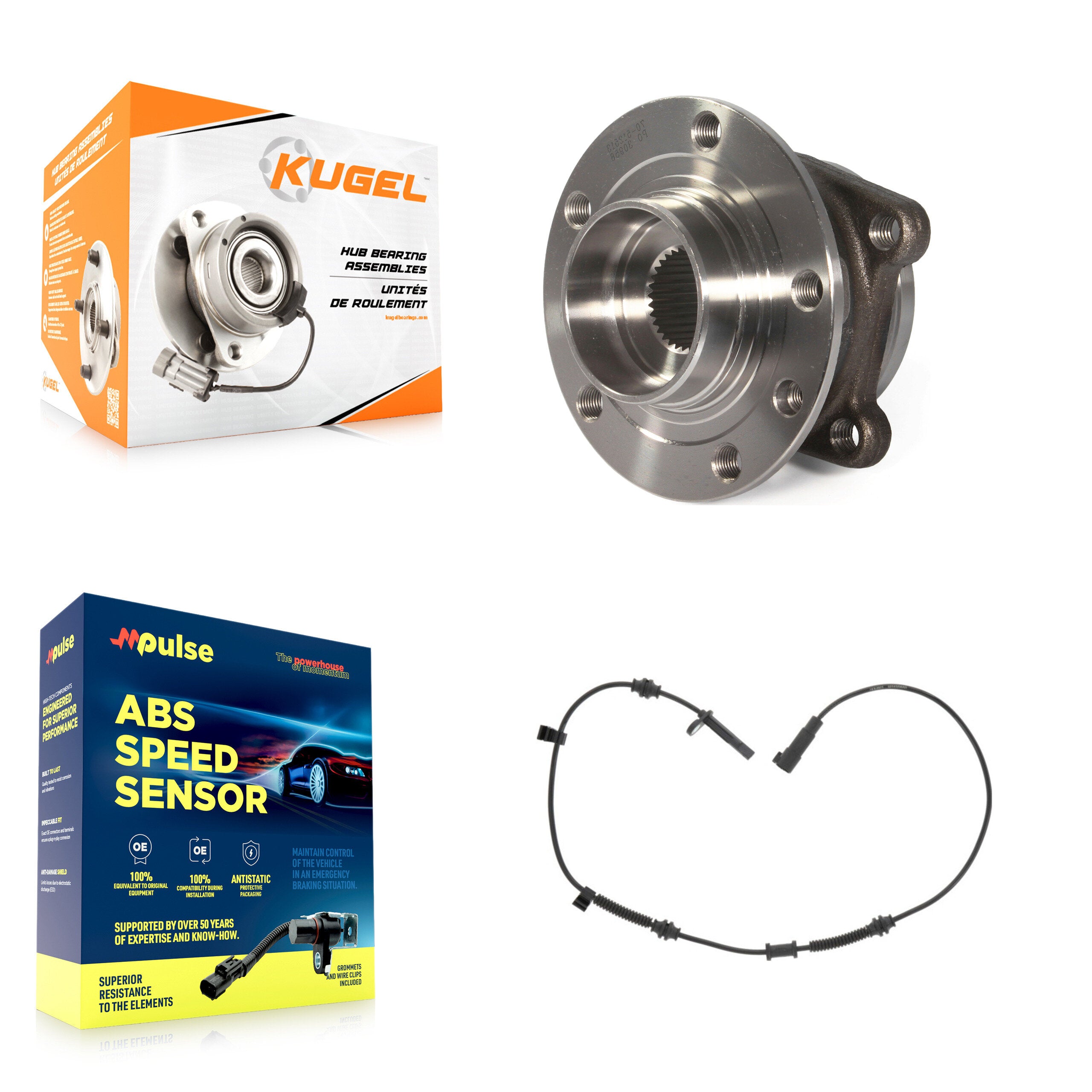 Rear Wheel Hub Bearing & ABS Sensor Kit For Jeep Cherokee AWD with 2.4L 3.2L 4-Wheel K7S-101633