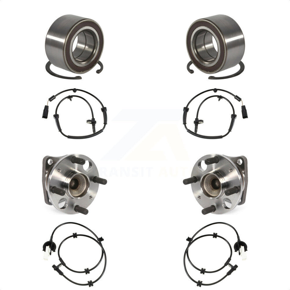 Front Rear Wheel Bearing Sensor Kit For 11-14 Mazda 2 1.5L with 4-Wheel ABS Harness K7S-101762