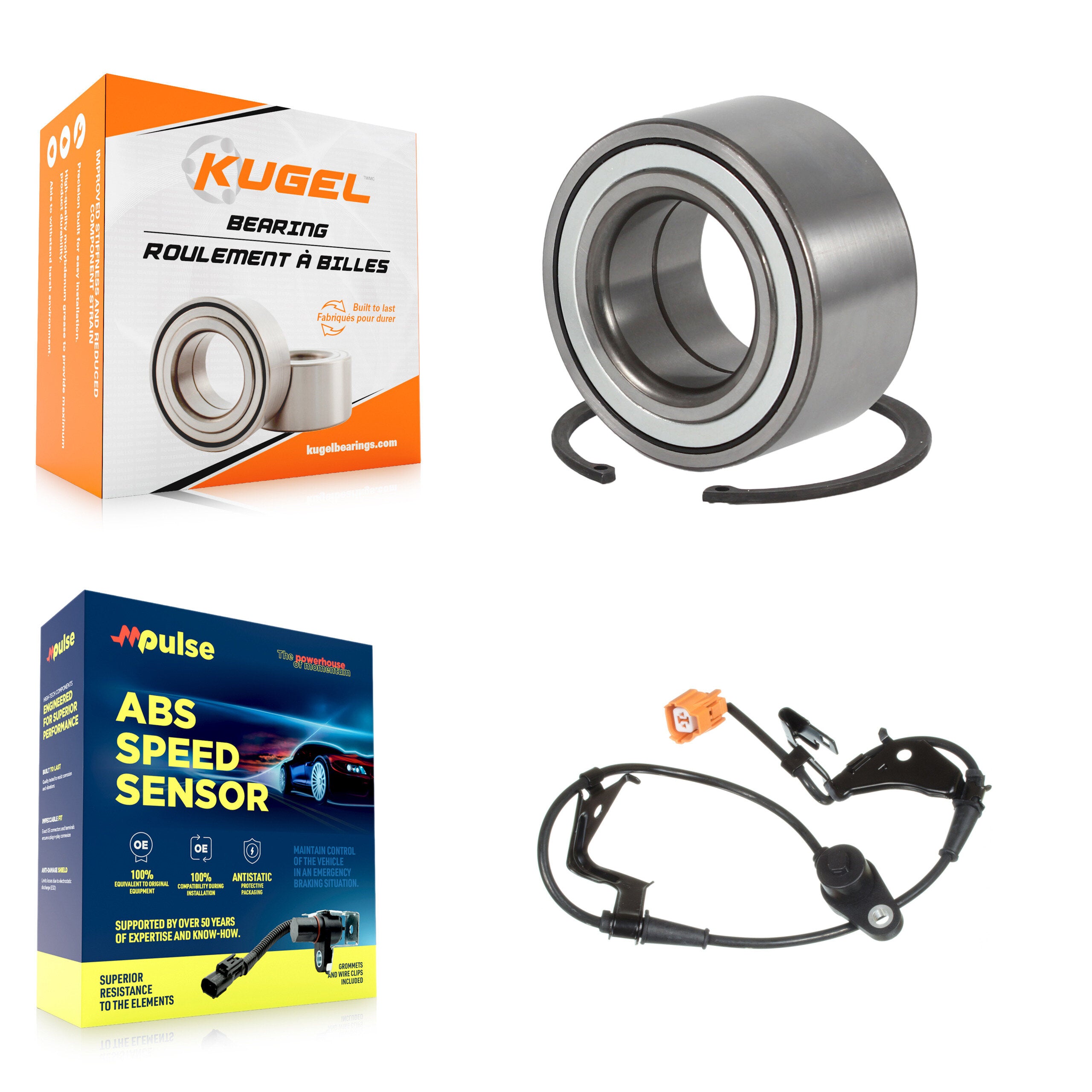 Front Wheel Bearing And ABS Sensor Kit For 2004-2005 Honda Civic Si with 1.7L 4-Wheel K7S-102095