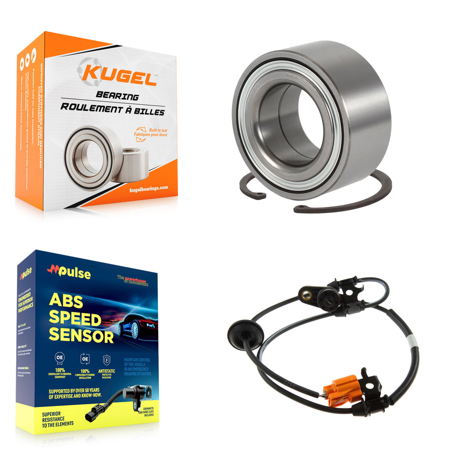 Front Wheel Bearing Sensor Kit For 99-04 Honda Odyssey 3.5L with 4-Wheel ABS Harness K7S-102121