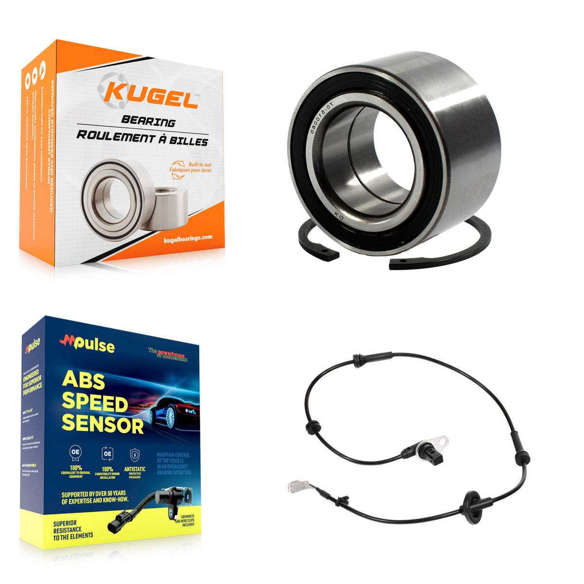 Front Wheel Bearing Sensor Kit For 04-08 Nissan Maxima 3.5L with 4-Wheel ABS Harness K7S-102124