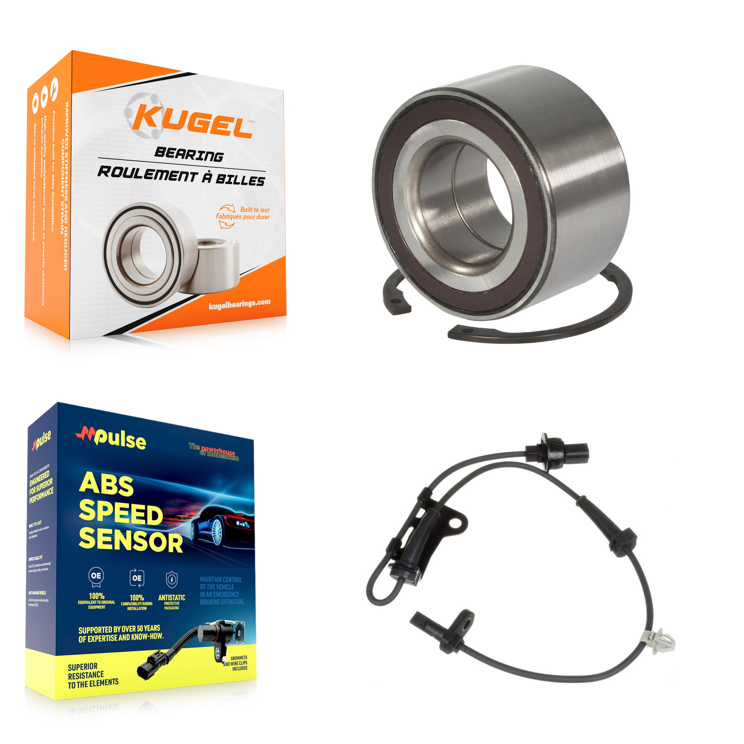 Front Wheel Bearing Sensor Kit For 10-14 Honda Insight 1.3L with 4-Wheel ABS Harness K7S-102214