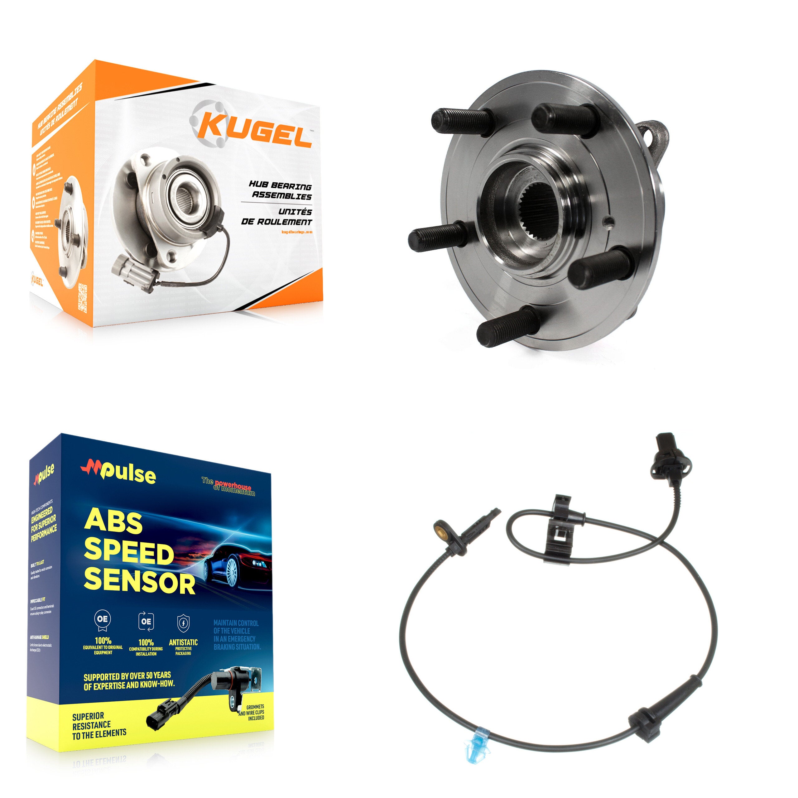 Front Wheel Hub Bearing & Sensor Kit For Honda Odyssey 3.5L with 4-Wheel ABS Harness K7S-102230