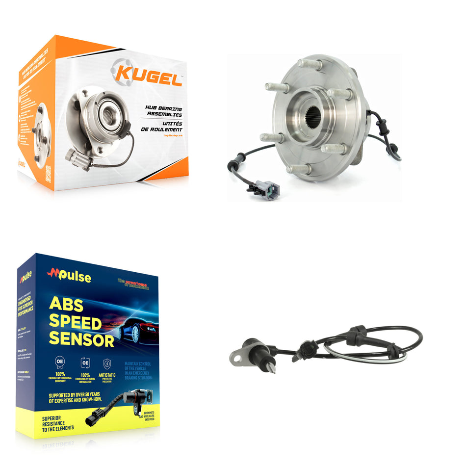 Front Wheel Hub Bearing Extra Sensor Kit For 2004 Nissan Pathfinder 3.5L with 4-Wheel ABS K7S-102244
