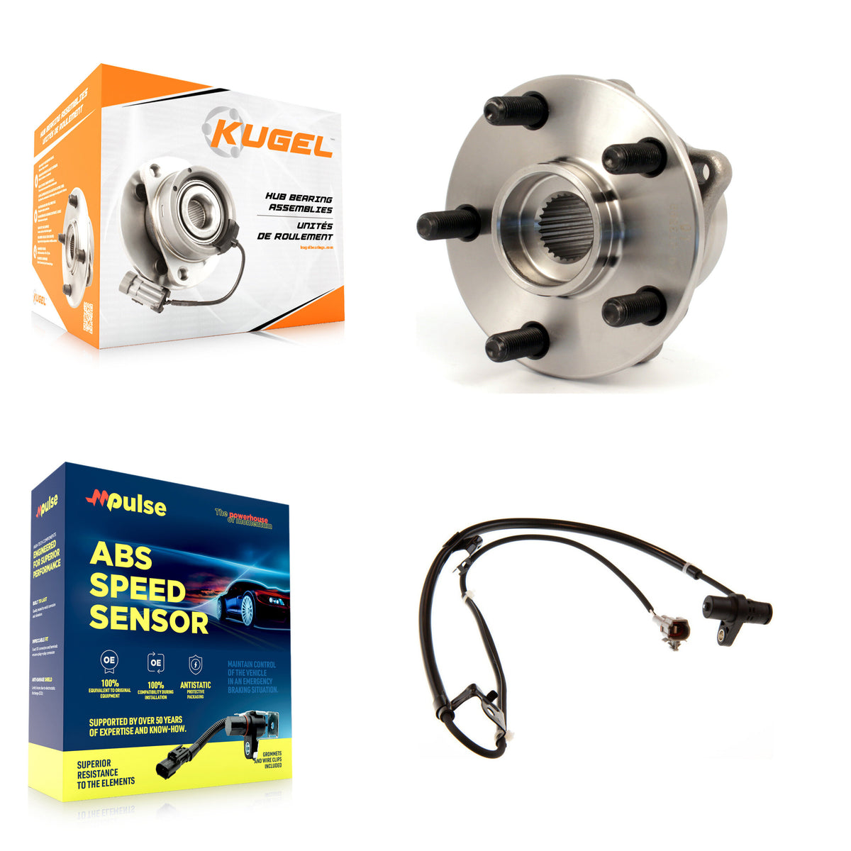Front Wheel Hub Bearing & Sensor Kit For Toyota Prius 1.5L with 4-Wheel ABS Harness K7S-102281