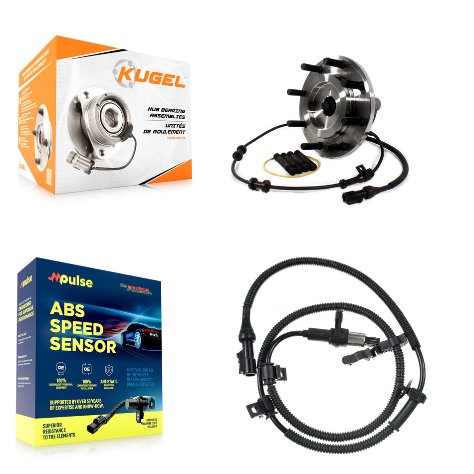 Front Wheel Hub Bearing Extra ABS Sensor Kit For Ford F-350 Super Duty F-250 with Harness K7S-102305