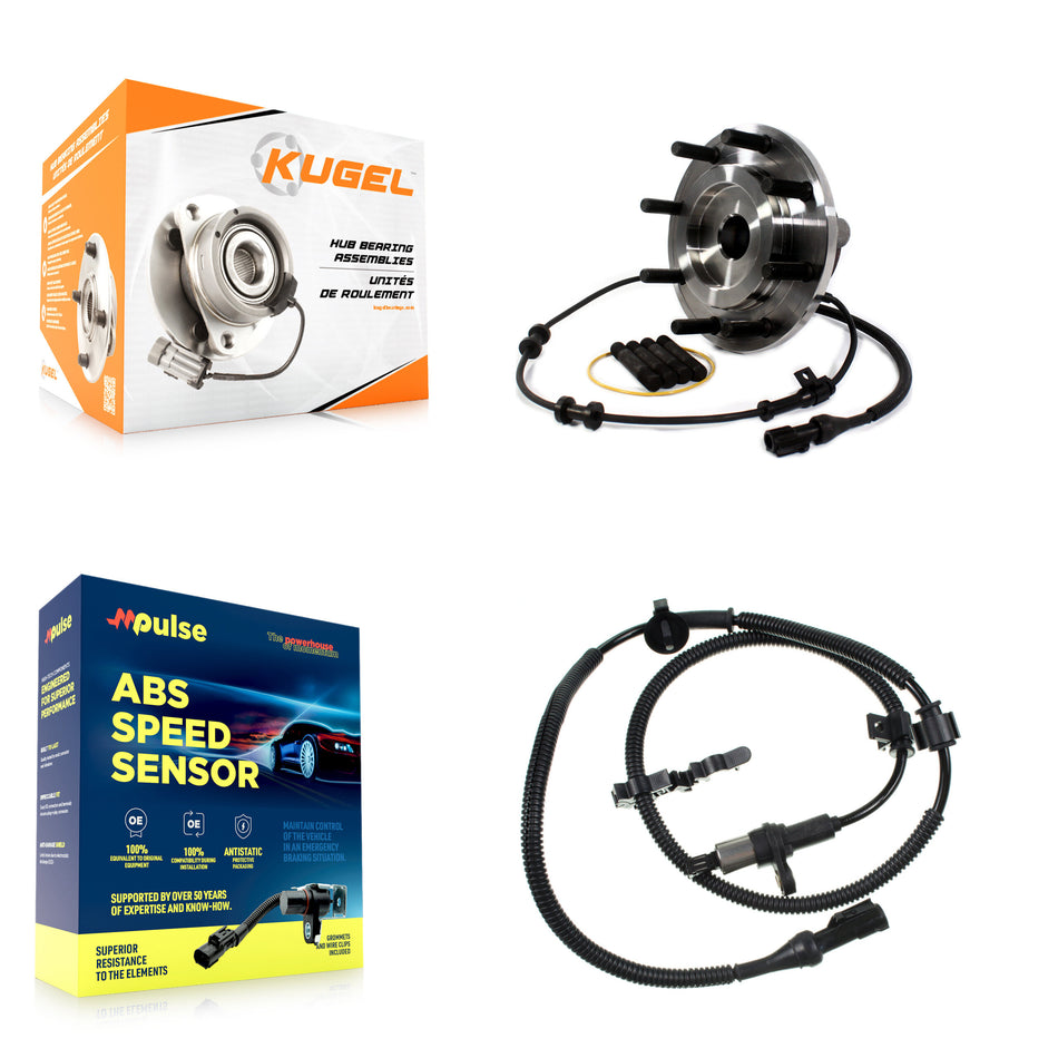 Front Wheel Hub Bearing Extra ABS Sensor Kit For Ford F-350 Super Duty F-250 with Harness K7S-102557