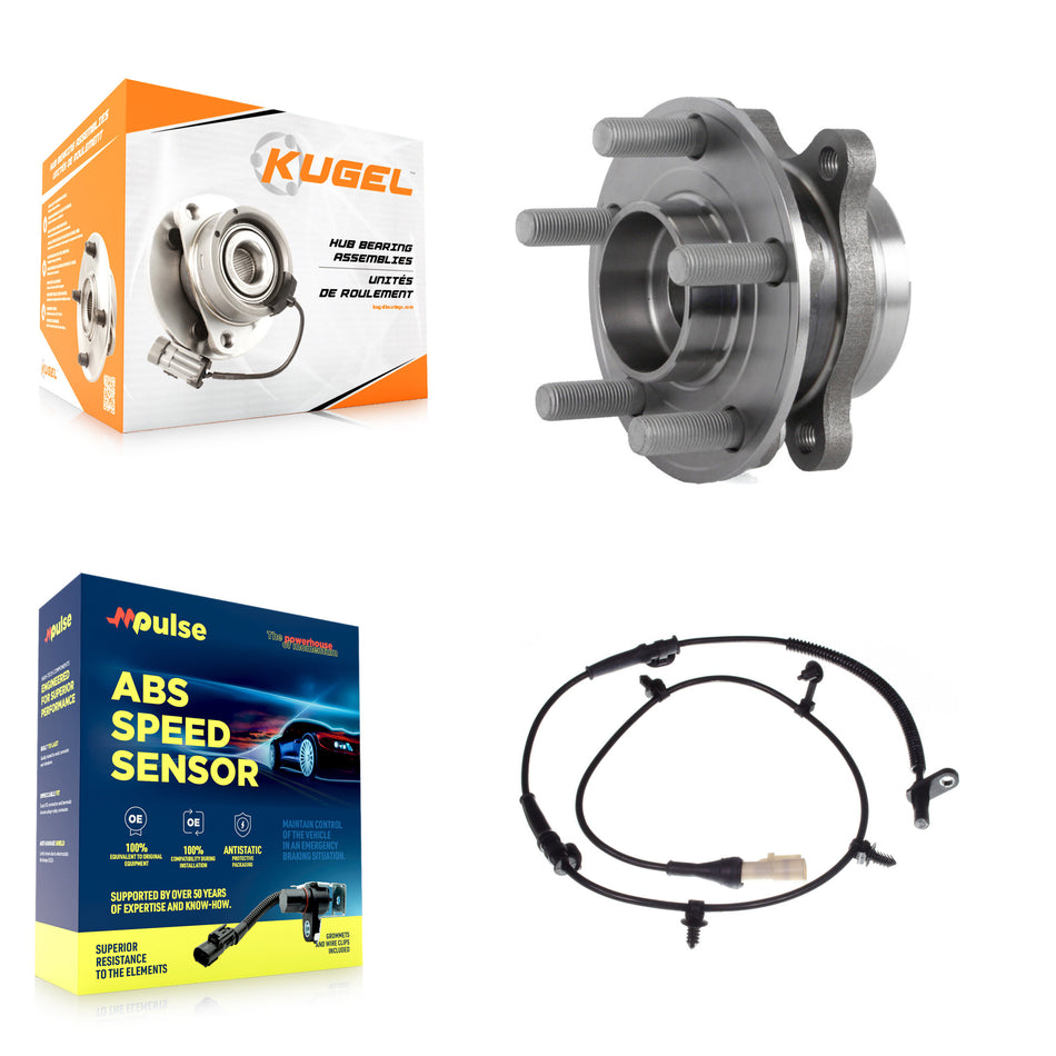 Front Wheel Hub Bearing ABS Sensor Kit For 2015 Ford Edge 3.5L/2.0L/2.7L with 4-Wheel K7S-102568