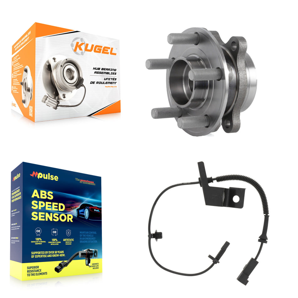 Front Wheel Hub Bearing And ABS Sensor Kit For 2018 Lincoln Continental with Harness K7S-102571