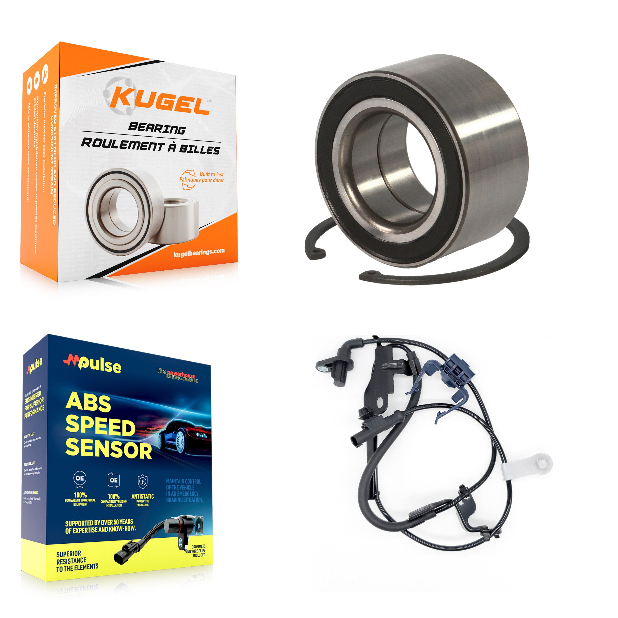 Front Wheel Bearing & Sensor Kit For Toyota Venza 3.5L 2.7L with 4-Wheel ABS Harness K7S-102666