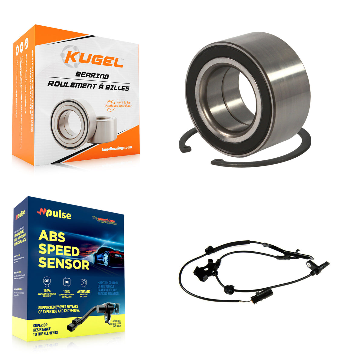 Front Wheel Bearing & Sensor Kit For 2010 Lexus HS250h 2.4L with 4-Wheel ABS Harness K7S-102675