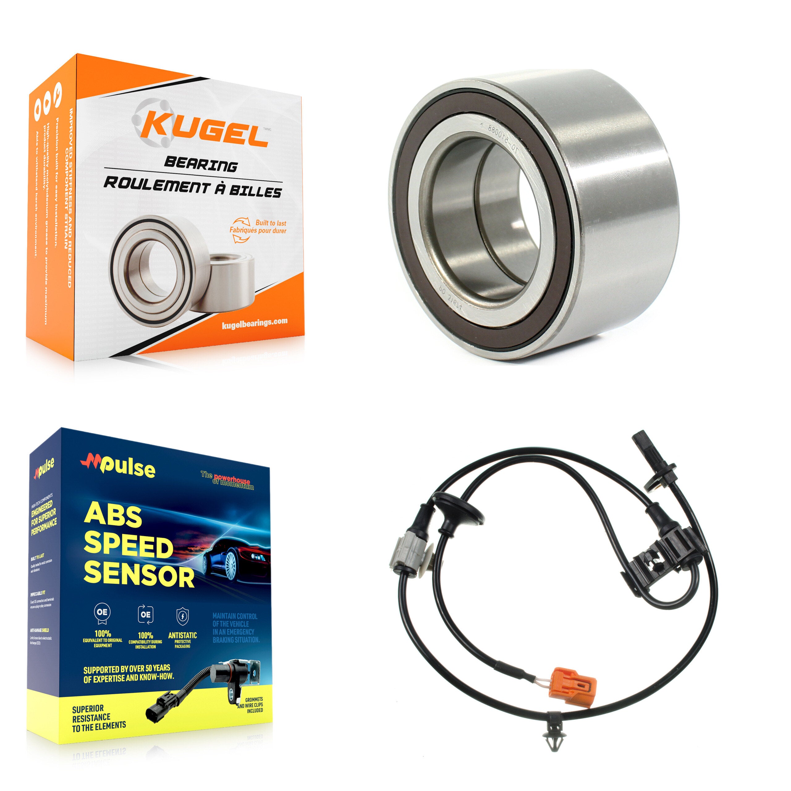 Front Wheel Bearing ABS Sensor Kit For Honda Ridgeline 3.5L with 4-Wheel Harness K7S-102677
