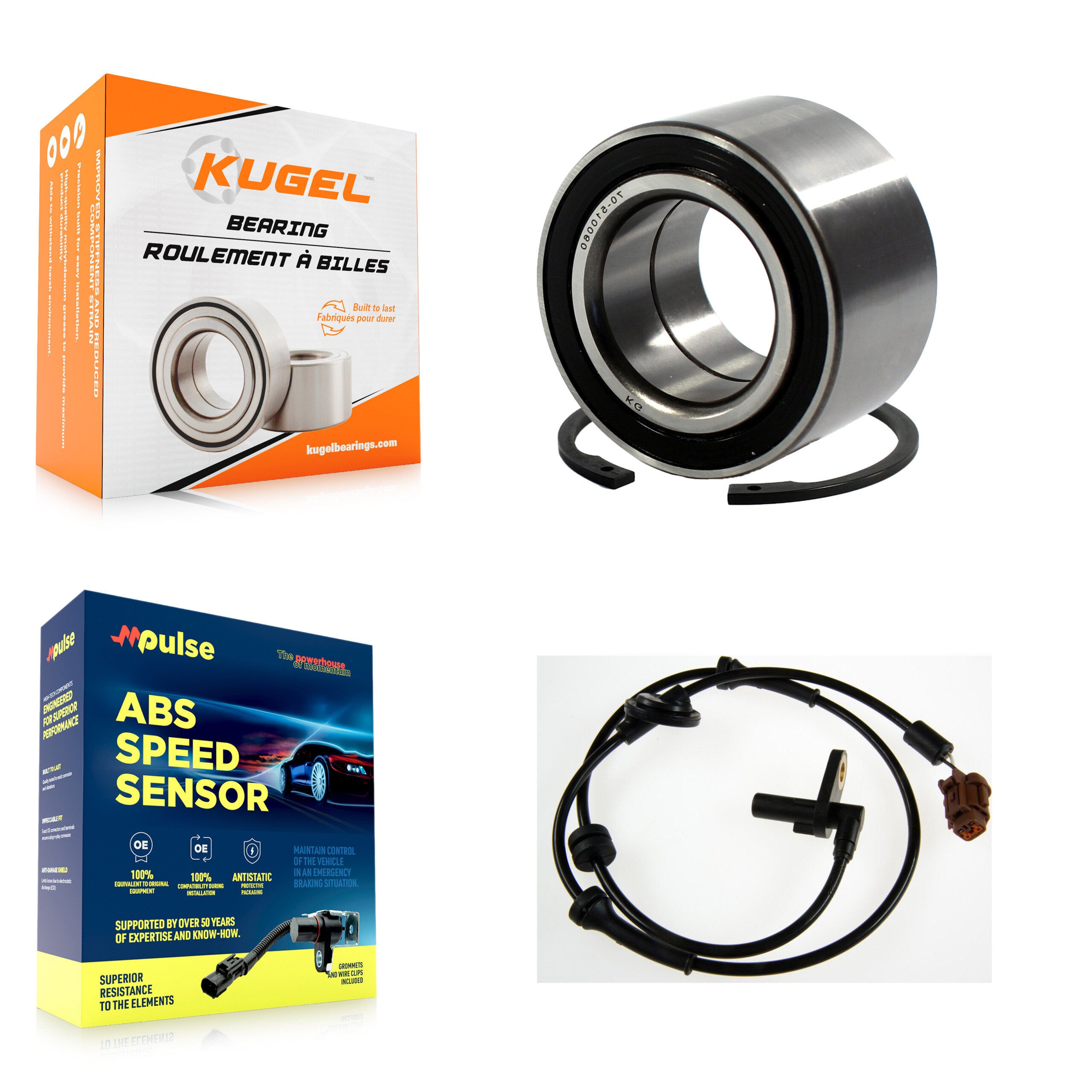 Front Wheel Bearing And ABS Sensor Kit For 2002-2006 Nissan Altima with Harness K7S-102681