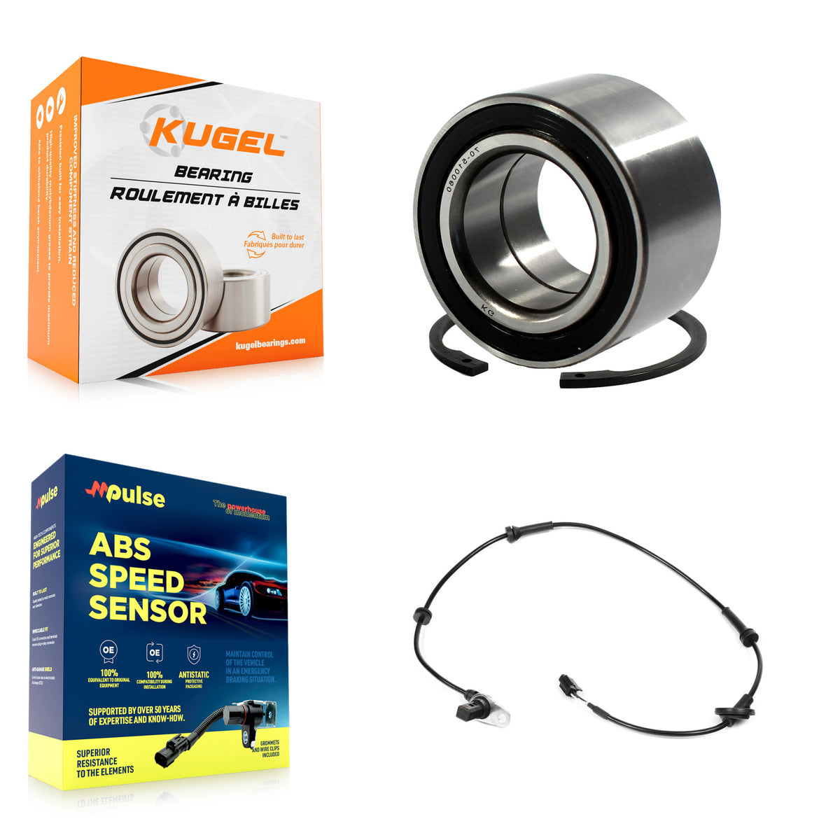 Front Wheel Bearing Sensor Kit For 04-08 Nissan Maxima 3.5L with 4-Wheel ABS Harness K7S-102682