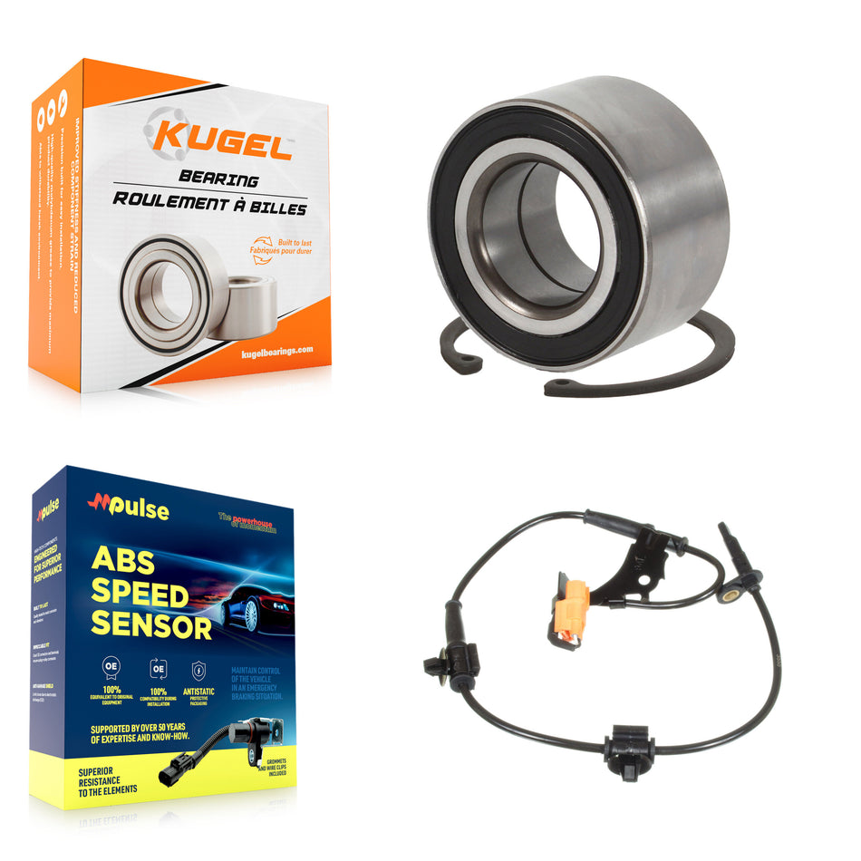 Front Wheel Bearing & Sensor Kit For Honda Element SC with 2.4L 4-Wheel ABS Harness K7S-102707