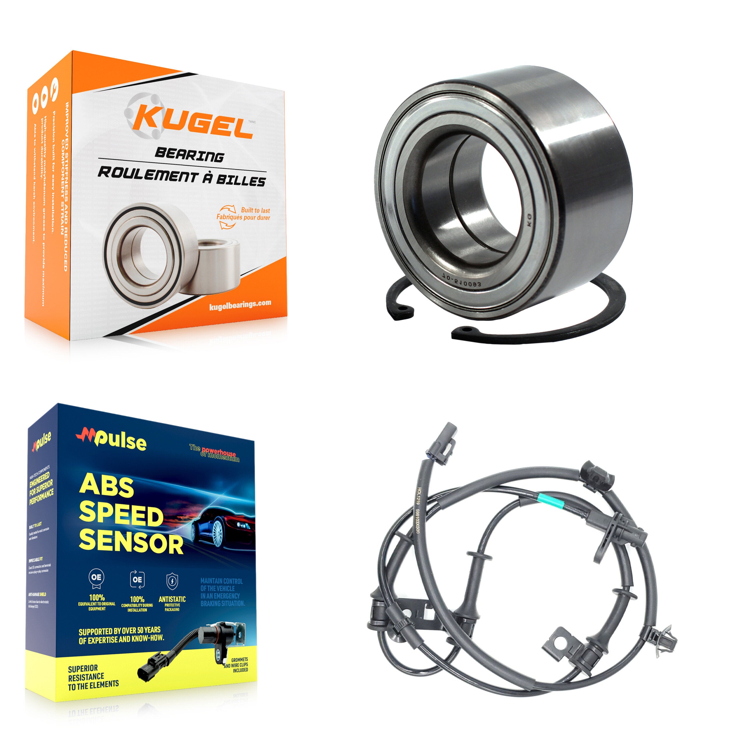 Front Wheel Bearing & ABS Sensor Kit For 2011 Hyundai Elantra To 03 07 with Harness K7S-102731