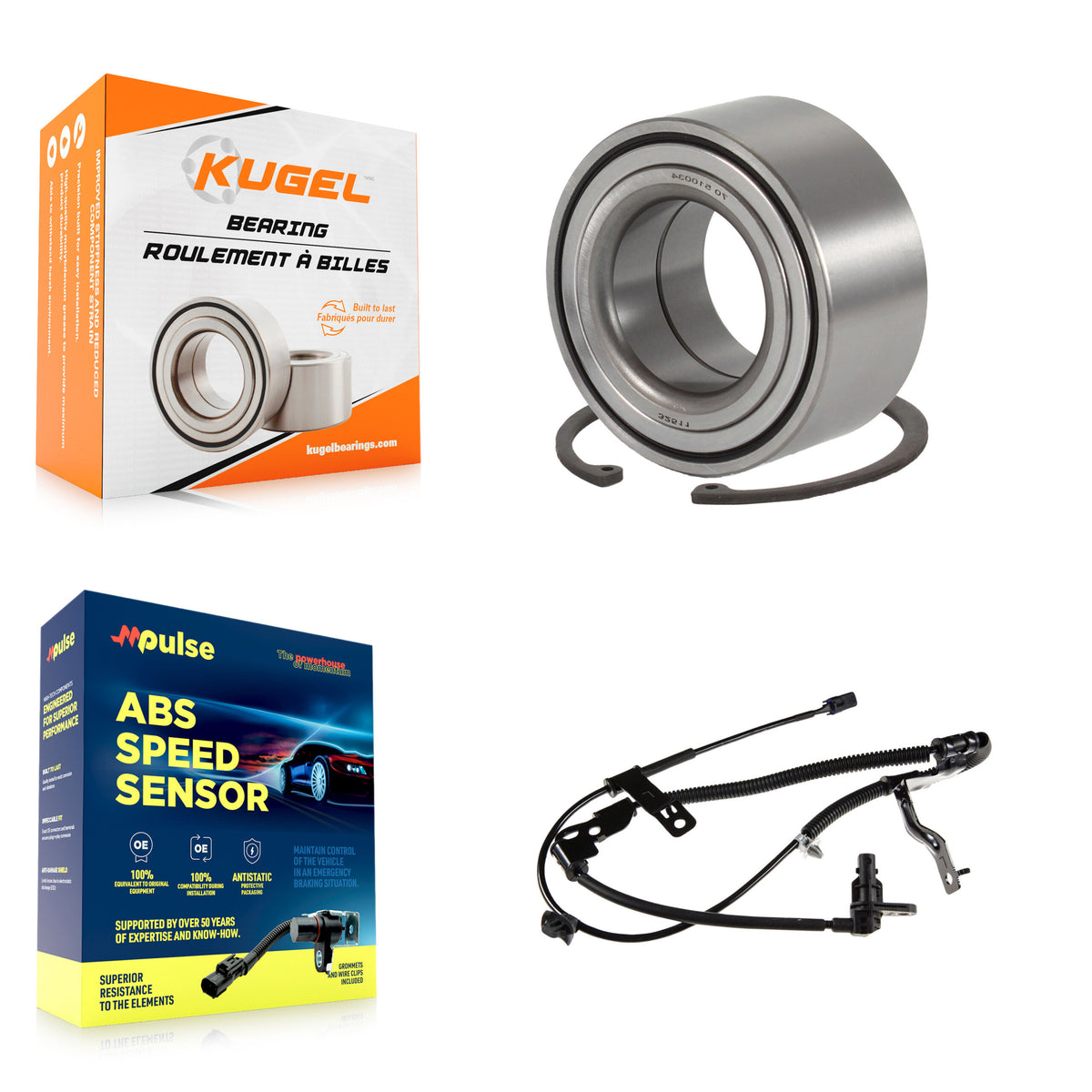 Front Wheel Bearing ABS Sensor Kit For Kia Rondo 2.4L 2.7L with 4-Wheel Harness K7S-102762
