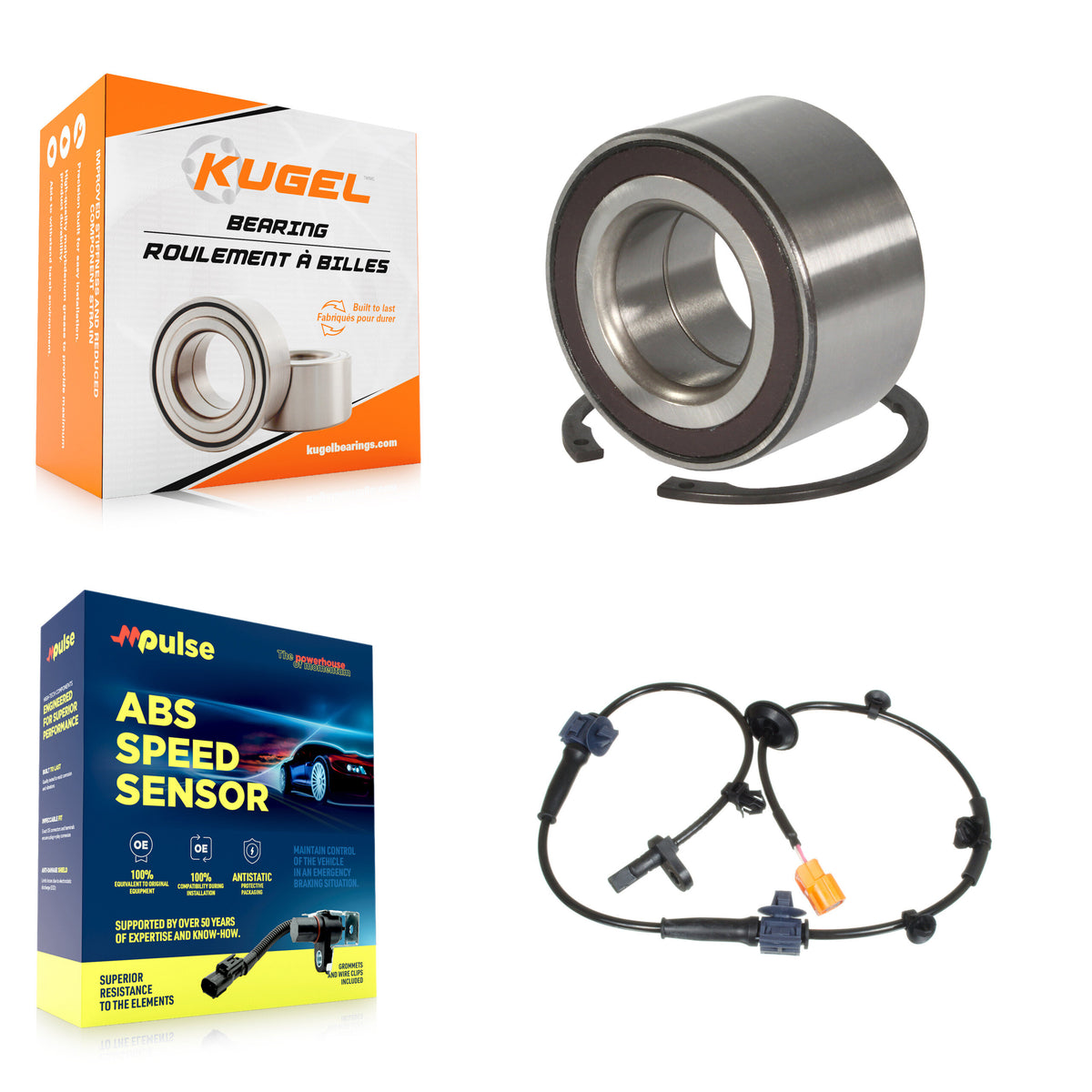 Front Wheel Bearing Sensor Kit For 2007-2008 Honda Fit 1.5L with 4-Wheel ABS Harness K7S-102769