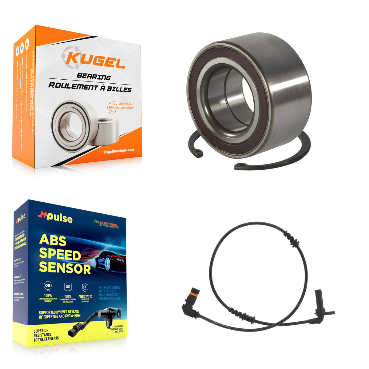 Front Wheel Bearing & Sensor Kit For 2015 Mercedes-Benz CLS550 To 02 05 with Harness K7S-102771