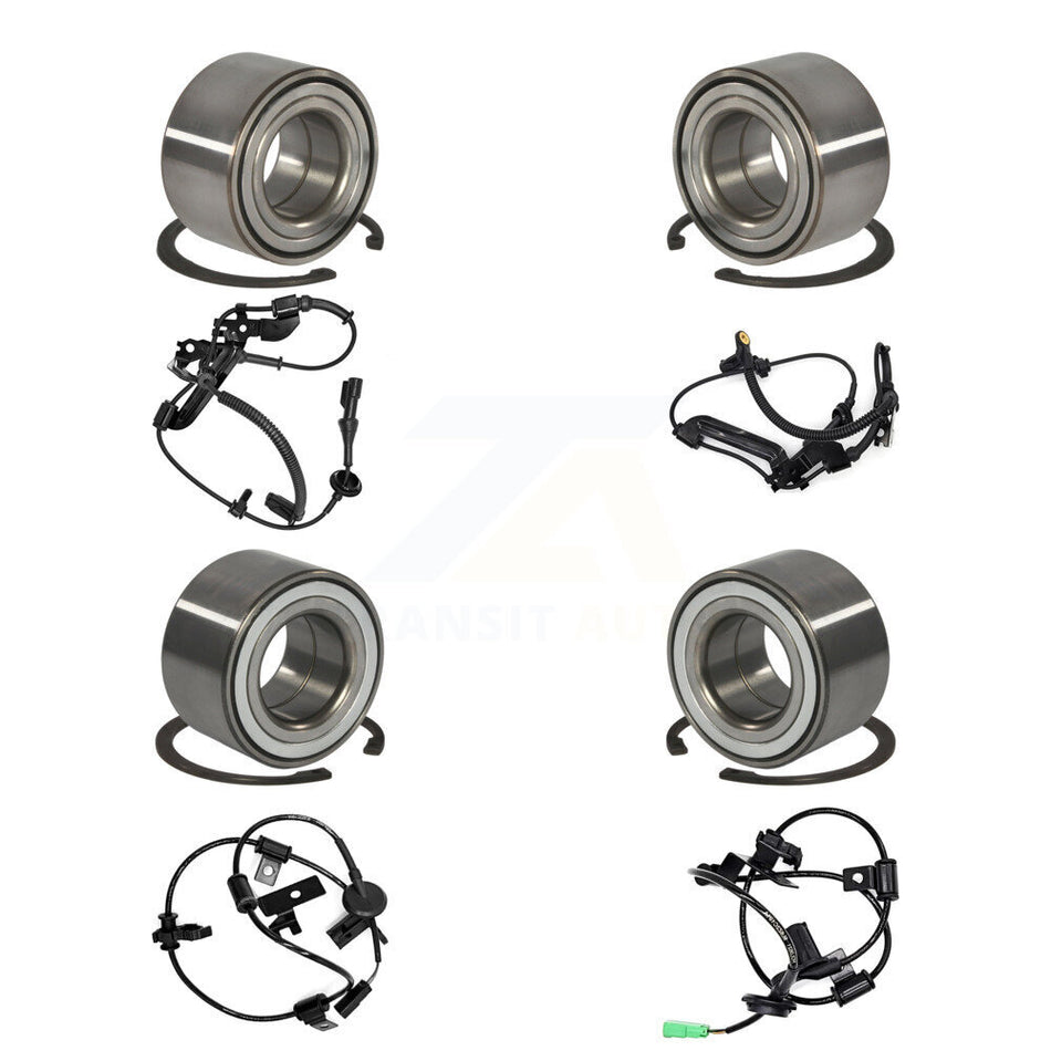Front Rear Wheel Bearing And ABS Sensor Kit (8Pc) For Ford Escape Mercury Mariner K7S-102793