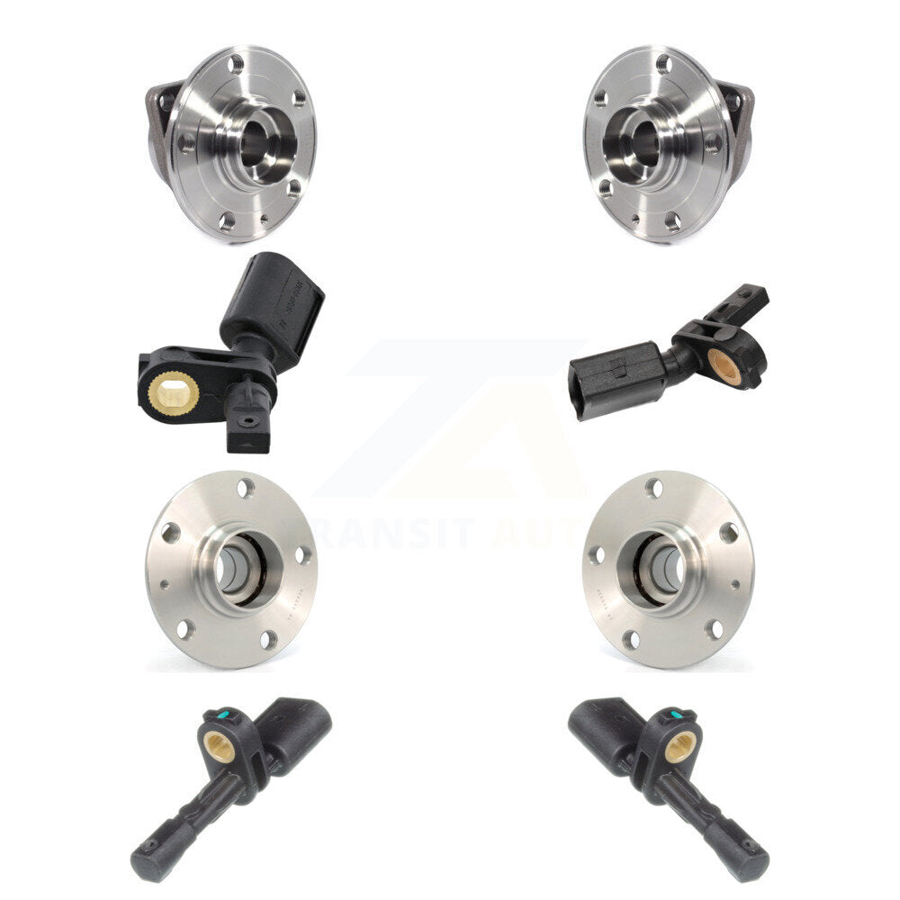 Front Rear Wheel Hub Bearing And ABS Sensor Kit (8Pc) For Volkswagen Golf SportWagen K7S-102799