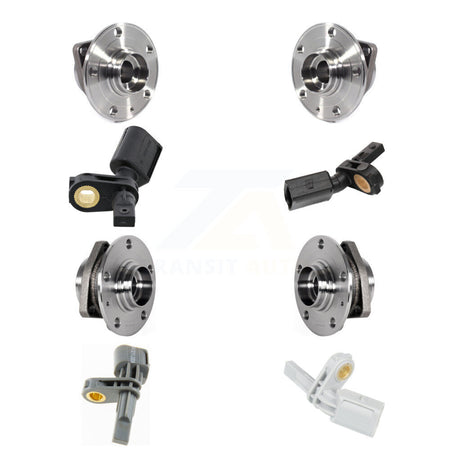 Front Rear Wheel Hub Bearing & Sensor Kit (8Pc) For Volkswagen Golf SportWagen R Alltrack K7S-102801