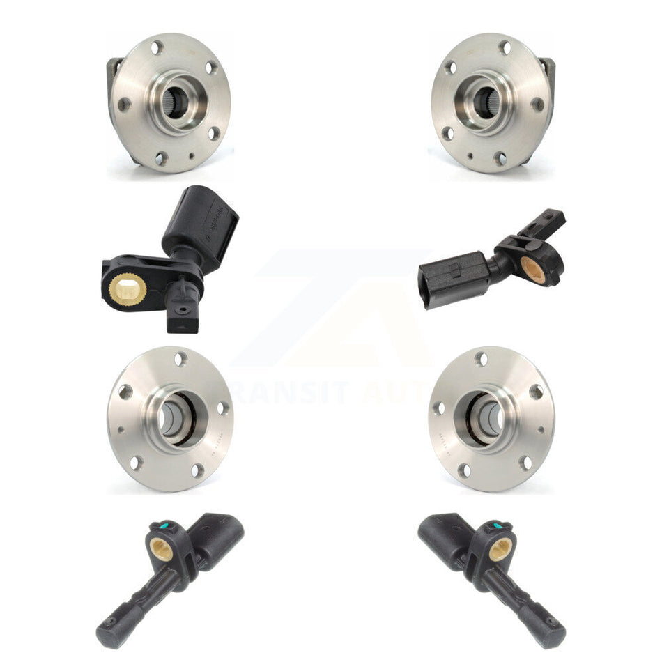 Front Rear Wheel Hub Bearing And ABS Sensor Kit (8Pc) For Volkswagen Golf SportWagen K7S-102807