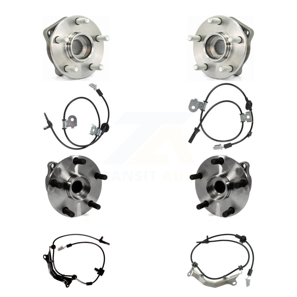 Front Rear Wheel Hub Bearing And ABS Sensor Kit (8Pc) For Subaru Impreza K7S-102813