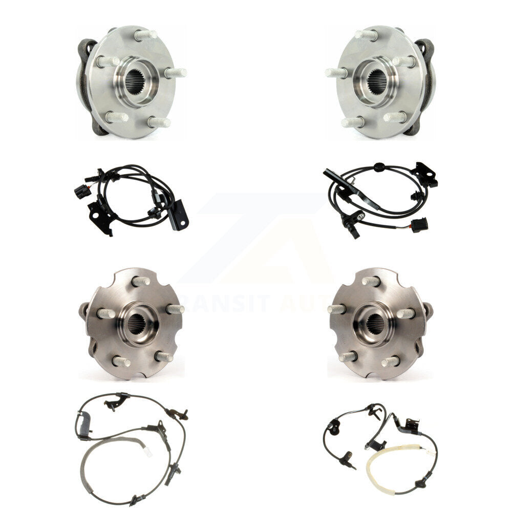 Front Rear Wheel Hub Bearing & Sensor Kit (8Pc) For Toyota RAV4 4WD with 3.5L 4-Wheel ABS K7S-102821