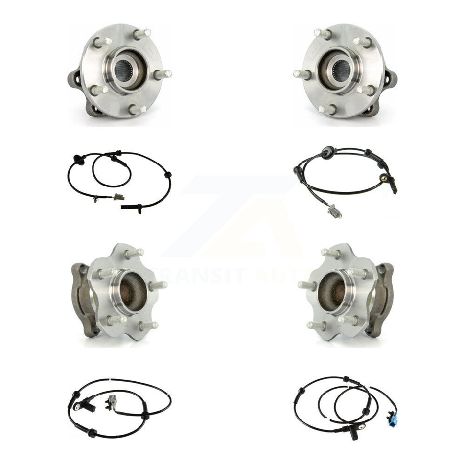 Front Rear Wheel Hub Bearing ABS Sensor Kit (8Pc) For Nissan Quest 3.5L with 4-Wheel K7S-102833