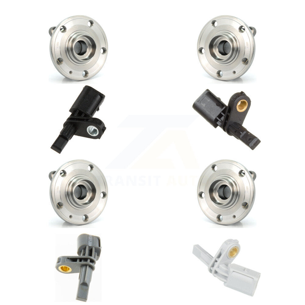 Front Rear Wheel Hub Bearing And ABS Sensor Kit (8Pc) For Audi Q3 Quattro Volkswagen CC K7S-102853