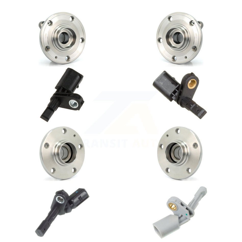 Front Rear Wheel Hub Bearing And ABS Sensor Kit (8Pc) For Audi Q3 Volkswagen CC K7S-102854