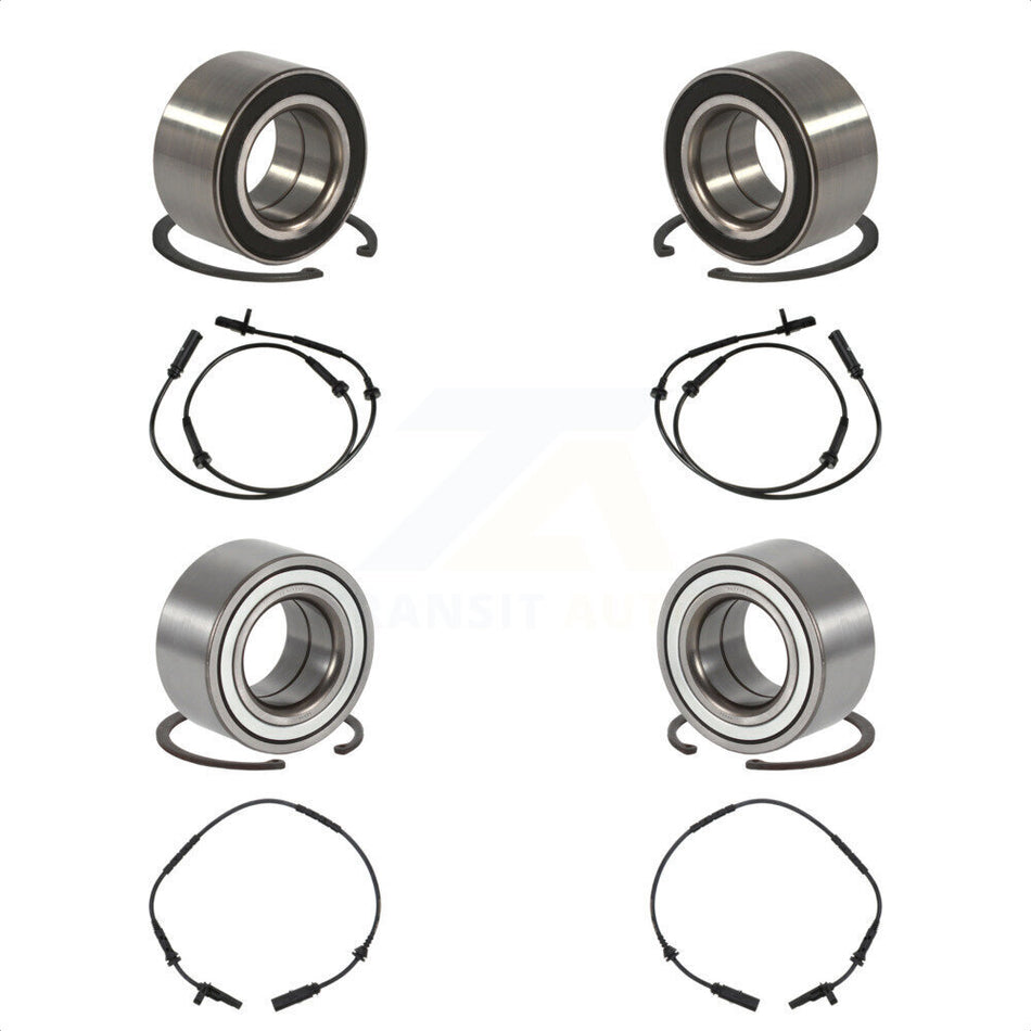Front Rear Wheel Bearing & Sensor Kit For 2010 BMW X3 3.0L with 4-Wheel ABS Harness K7S-102891