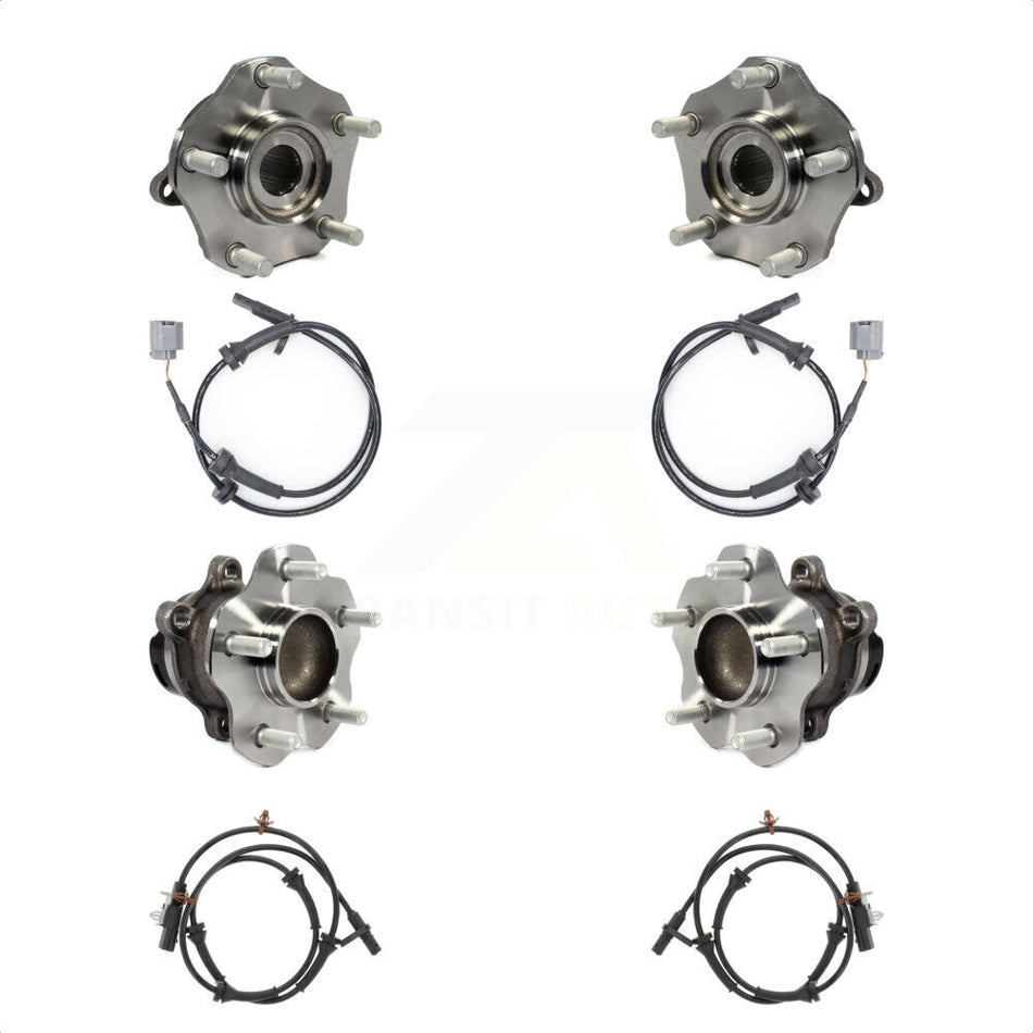 Front Rear Wheel Hub Bearing & Sensor Kit For 2017 Nissan Rogue FWD with 2.5L 4-Wheel ABS K7S-102918