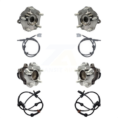 Front Rear Wheel Hub Bearing Sensor Kit For Nissan Rogue FWD with 4-Wheel ABS Built in US K7S-102931