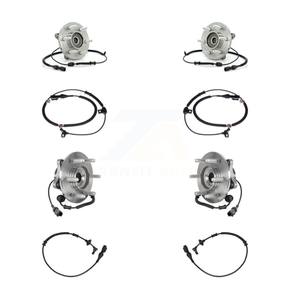 Front Rear Wheel Hub Bearing & Extra ABS Sensor Kit For Ford Expedition Lincoln Navigator K7S-102935