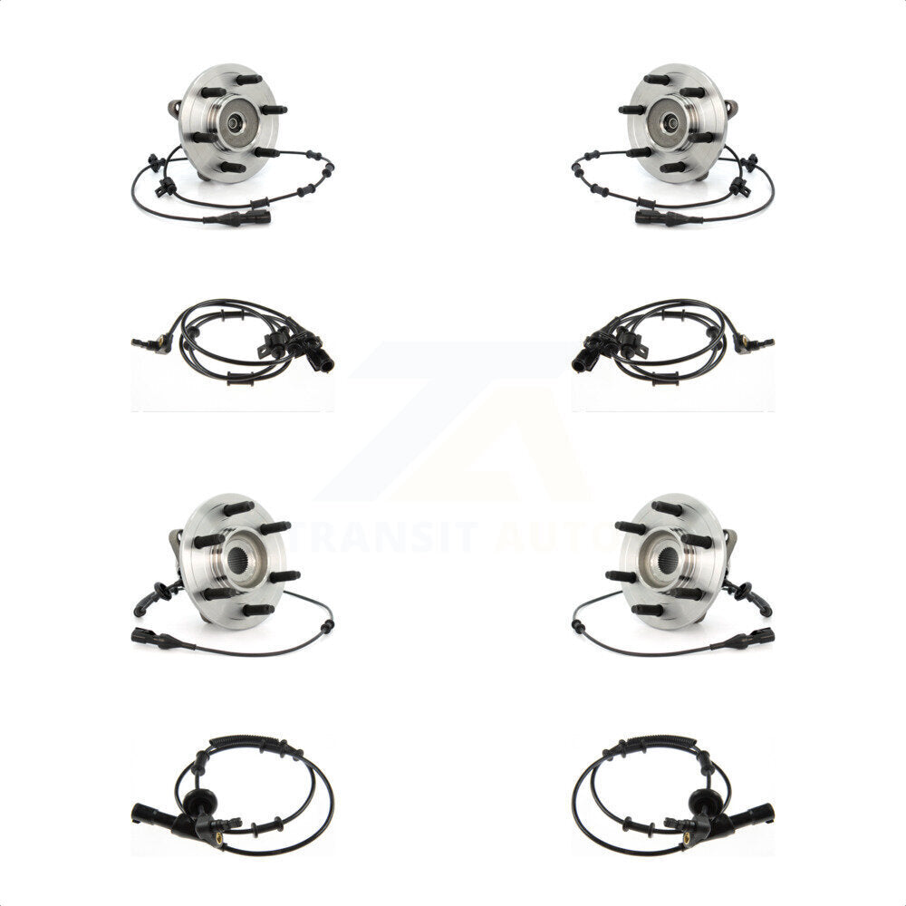 Front Rear Wheel Hub Bearing & Extra ABS Sensor Kit For Ford Expedition Lincoln Navigator K7S-102942