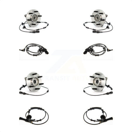 Front Rear Wheel Hub Bearing & Extra ABS Sensor Kit For Ford Expedition Lincoln Navigator K7S-102942