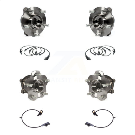 Front Rear Wheel Hub Bearing And ABS Sensor Kit For 2011 INFINITI FX35 AWD with Harness K7S-102952