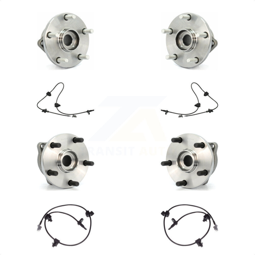 Front Rear Wheel Hub Bearing & Sensor Kit For 08-14 Subaru Tribeca 3.6L with 4-Wheel ABS K7S-102969