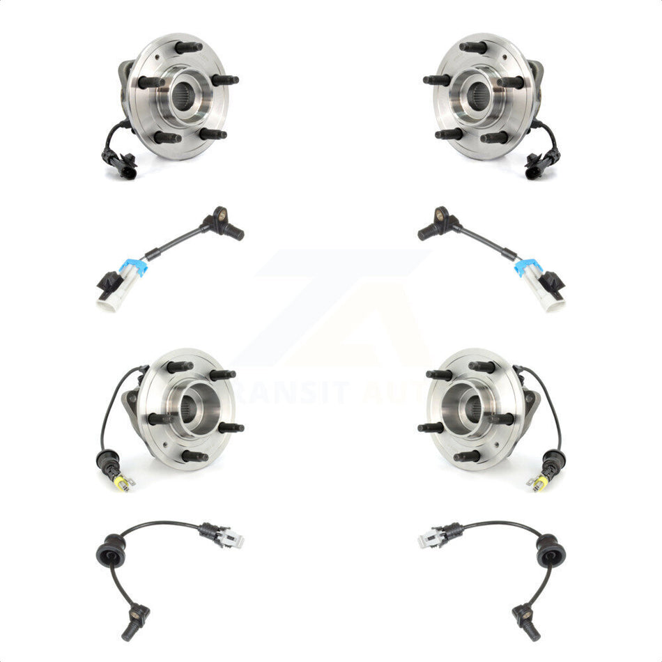 Front Rear Wheel Hub Bearing & Extra Sensor Kit For Chevrolet Equinox Pontiac Torrent Vue K7S-102982