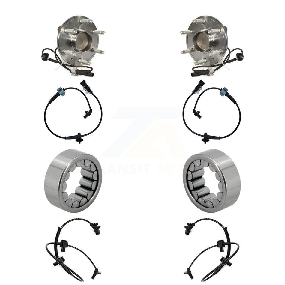 Front Rear Wheel Bearing Extra ABS Sensor Kit For GMC Chevrolet Sierra 1500 Silverado LD K7S-103146