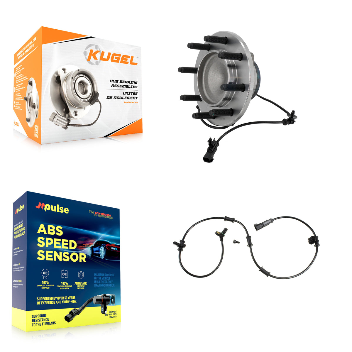 Front Wheel Hub Bearing And ABS Sensor Kit For Dodge Ram 3500 2500 1500 K7S-103168