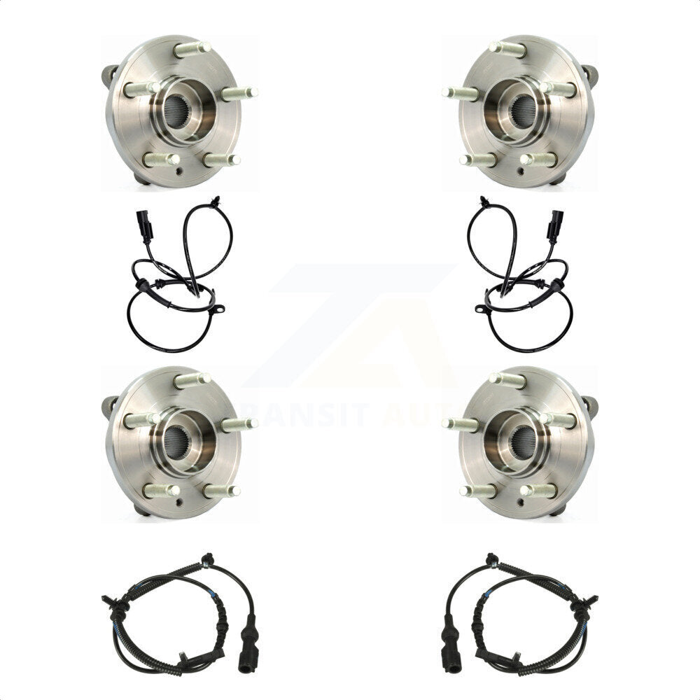 Front Rear Wheel Hub Bearing And ABS Sensor Kit For 2010 Ford Flex 3.5L with 4-Wheel K7S-103265